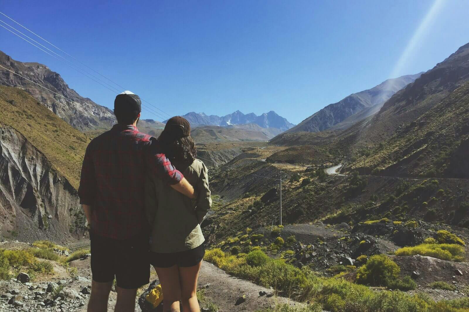 My beloved Carina and I and the monumental Cajon del Maipo mountains.
