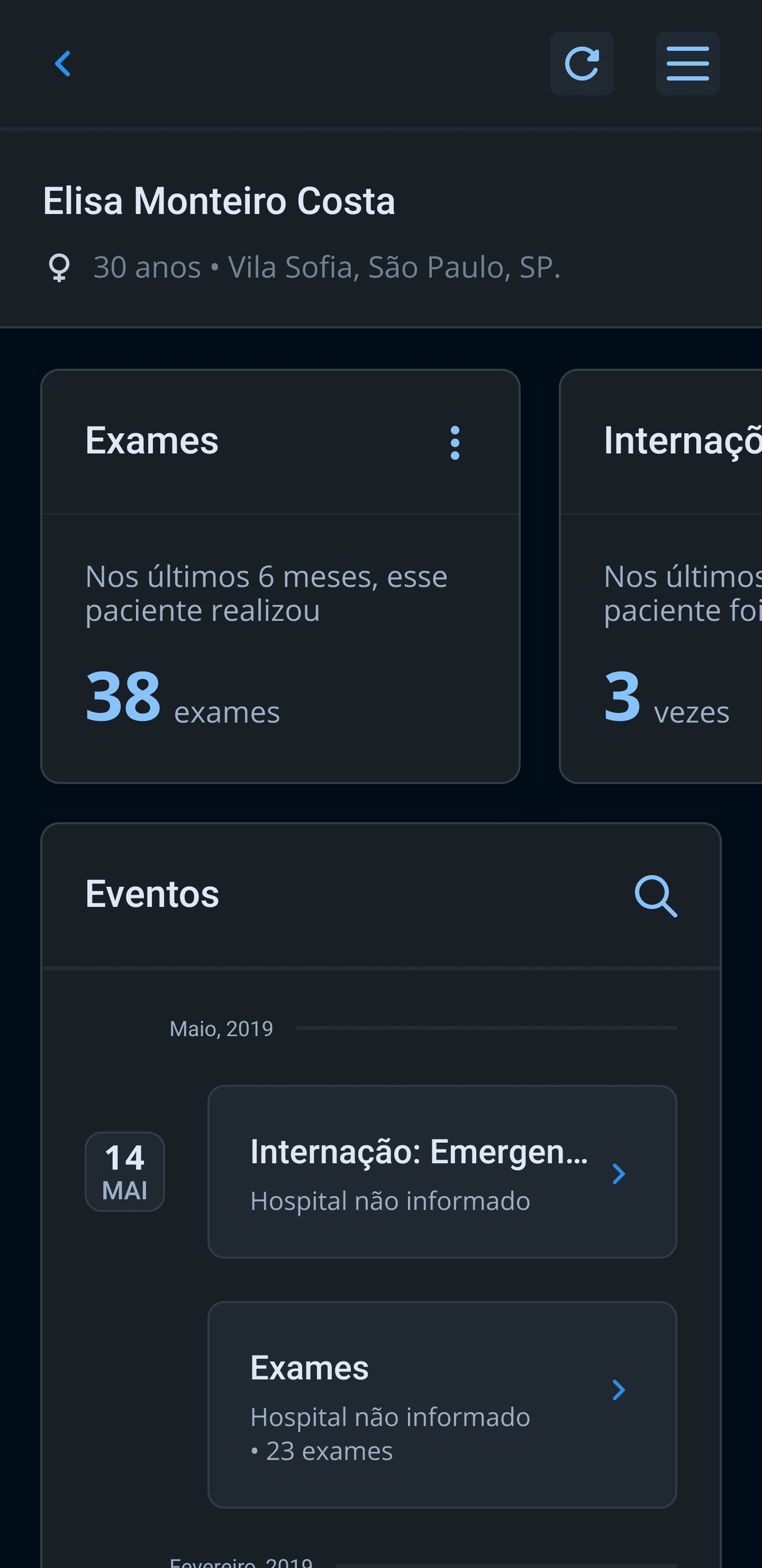 Home screen UI of the Livia Pro app